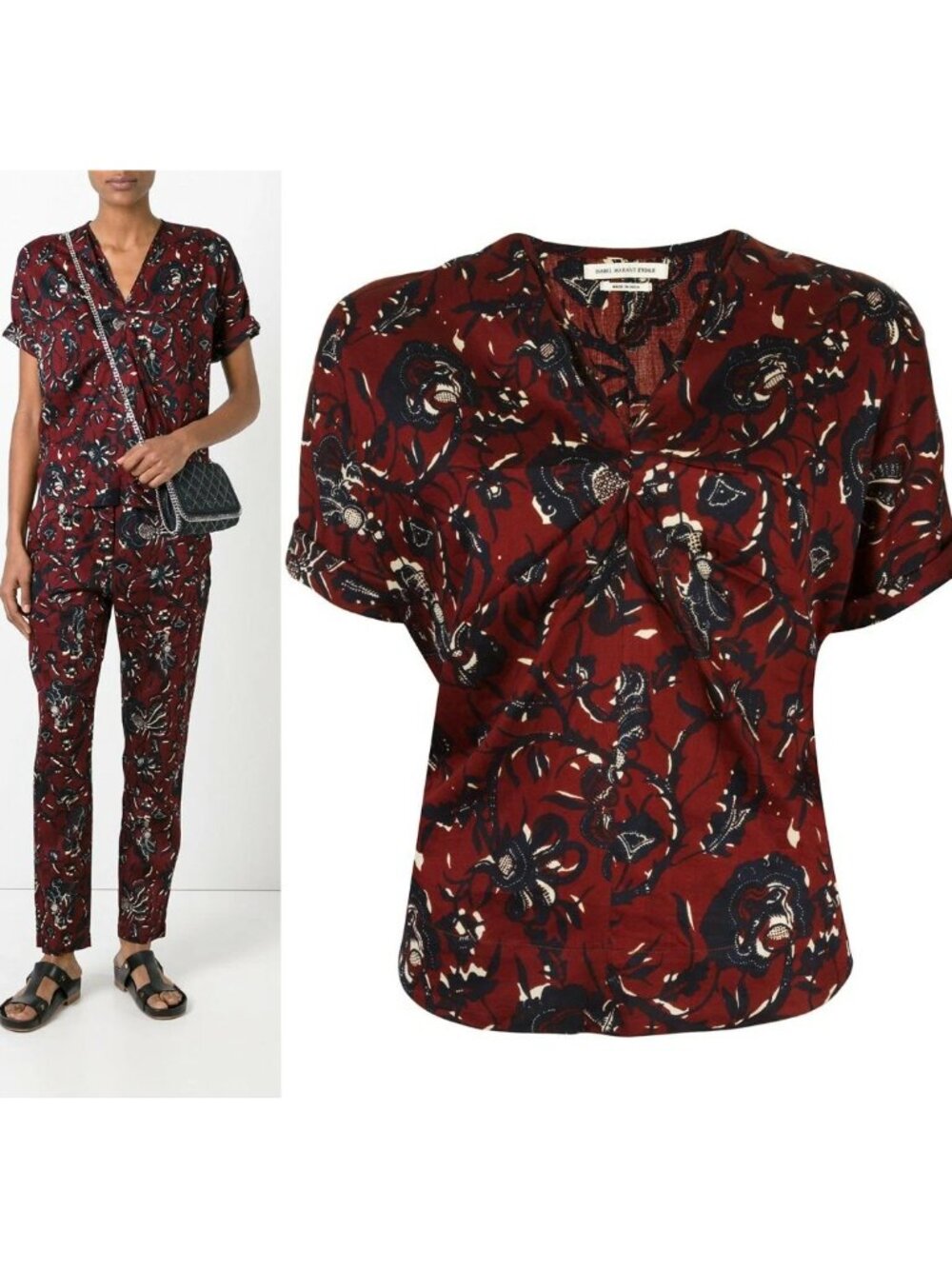 NEW etoile Isabel marant Jarvis print top size 38